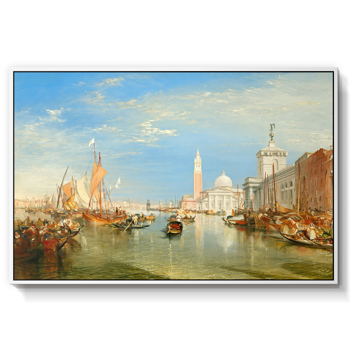 Venice: The Dogana and San Giorgio Maggiore, 1834 - Floater Framed Canvas Print