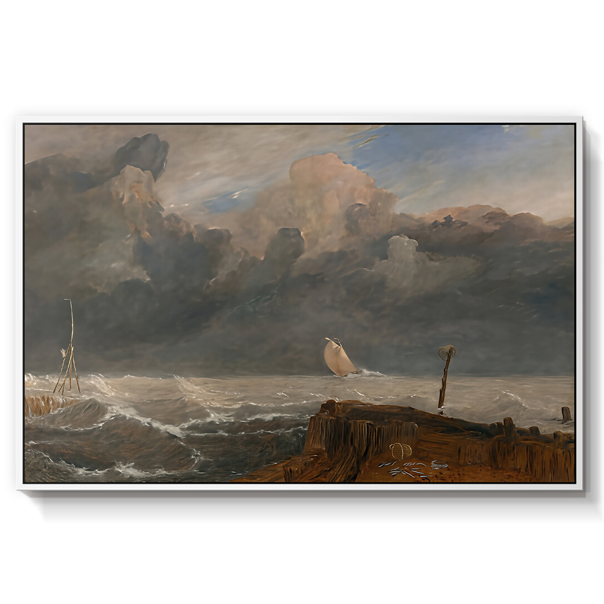 Port Ruysdael, 1827 - Floater Framed Canvas Print