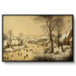 Winter Landscape with Skaters and Bird Trap, 1565 - Floater Framed Canvas Print