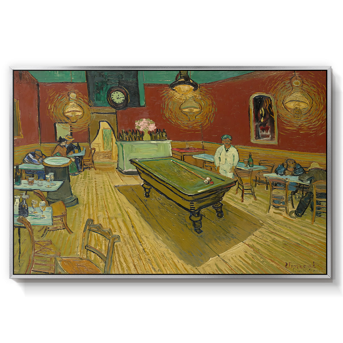 The Night Café, 1888 - Floater Framed Canvas Print
