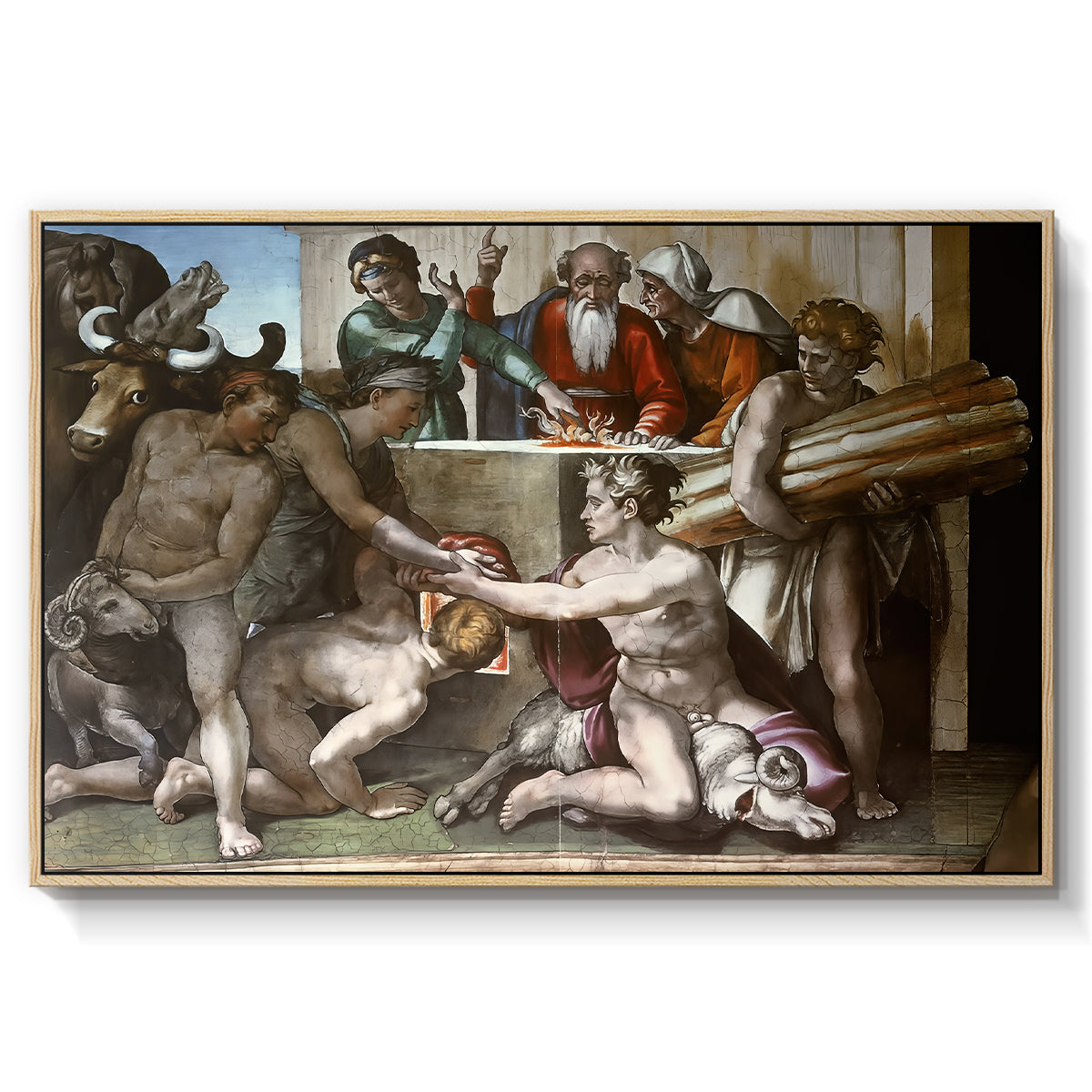 The Sacrifice of Noah (Sistine Chapel), 1509 - Floater Framed Canvas Print