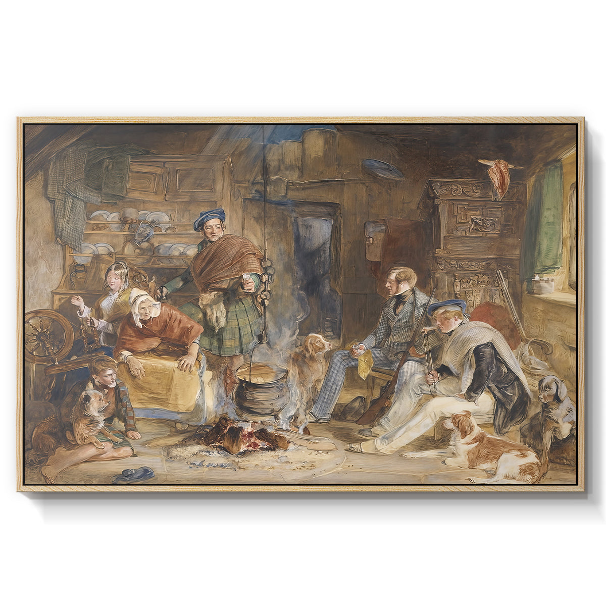 Highland Hospitality, 1832 - Floater Framed Canvas Print