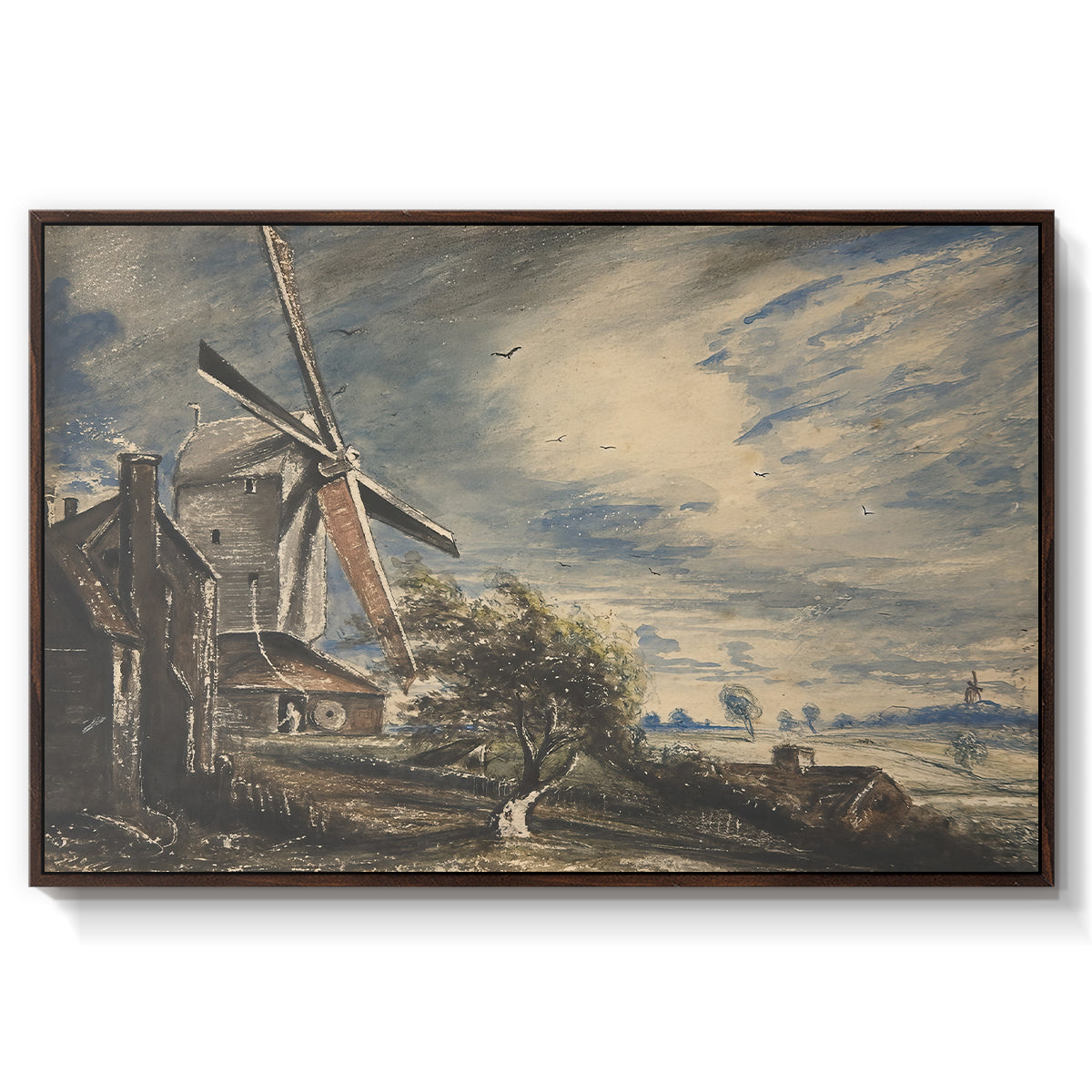 A Mill Near Colchester, c. 1833 - Floater Framed Canvas Print
