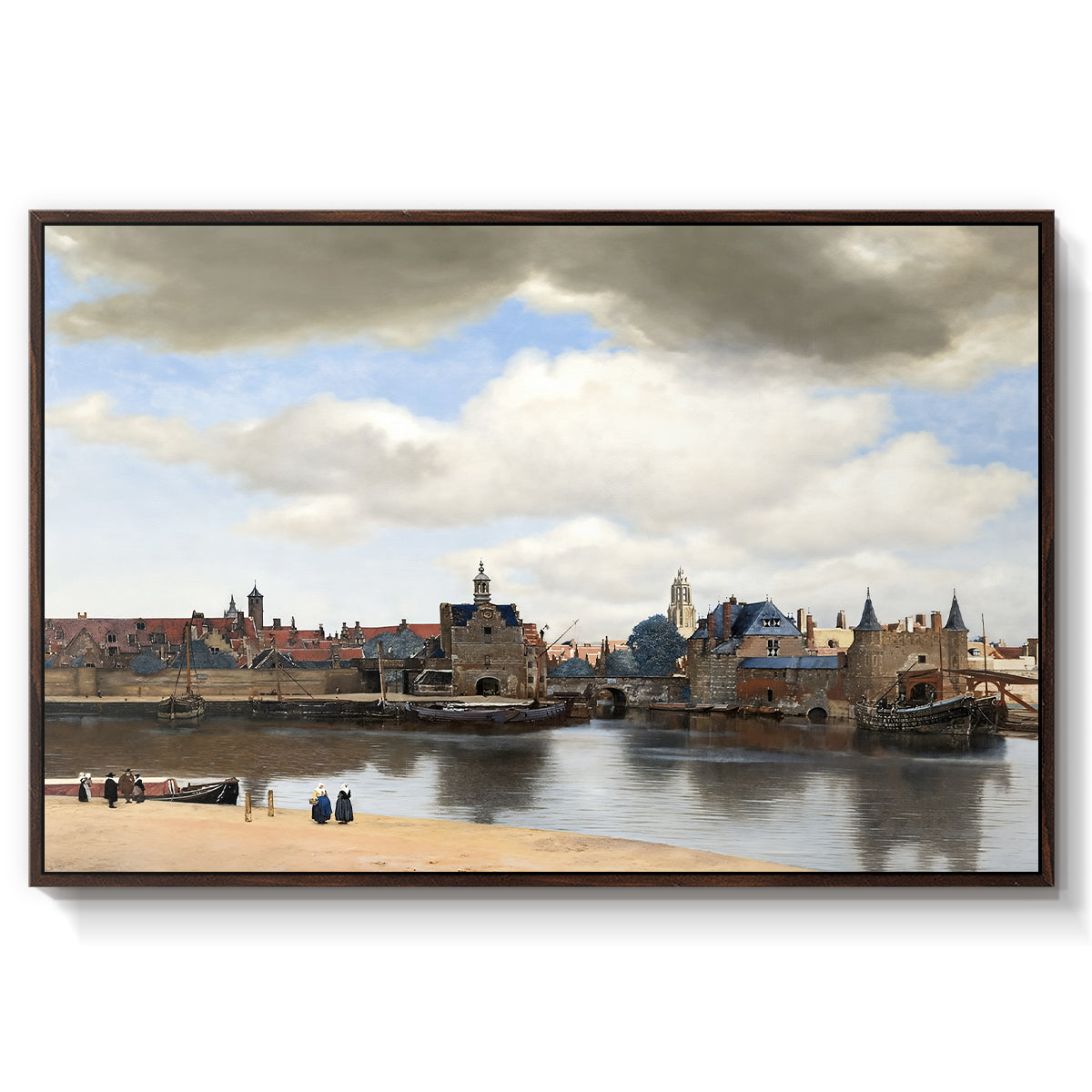 View of Delft, c. 1660-1661 - Floater Framed Canvas Print