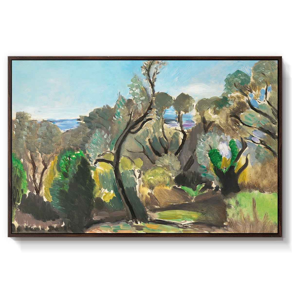 Landscape near Nice, c. 1918 - Floater Framed Canvas Print