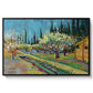 Orchard in Blossom, Bordered by Cypresses, 1888 - Floater Framed Canvas Print