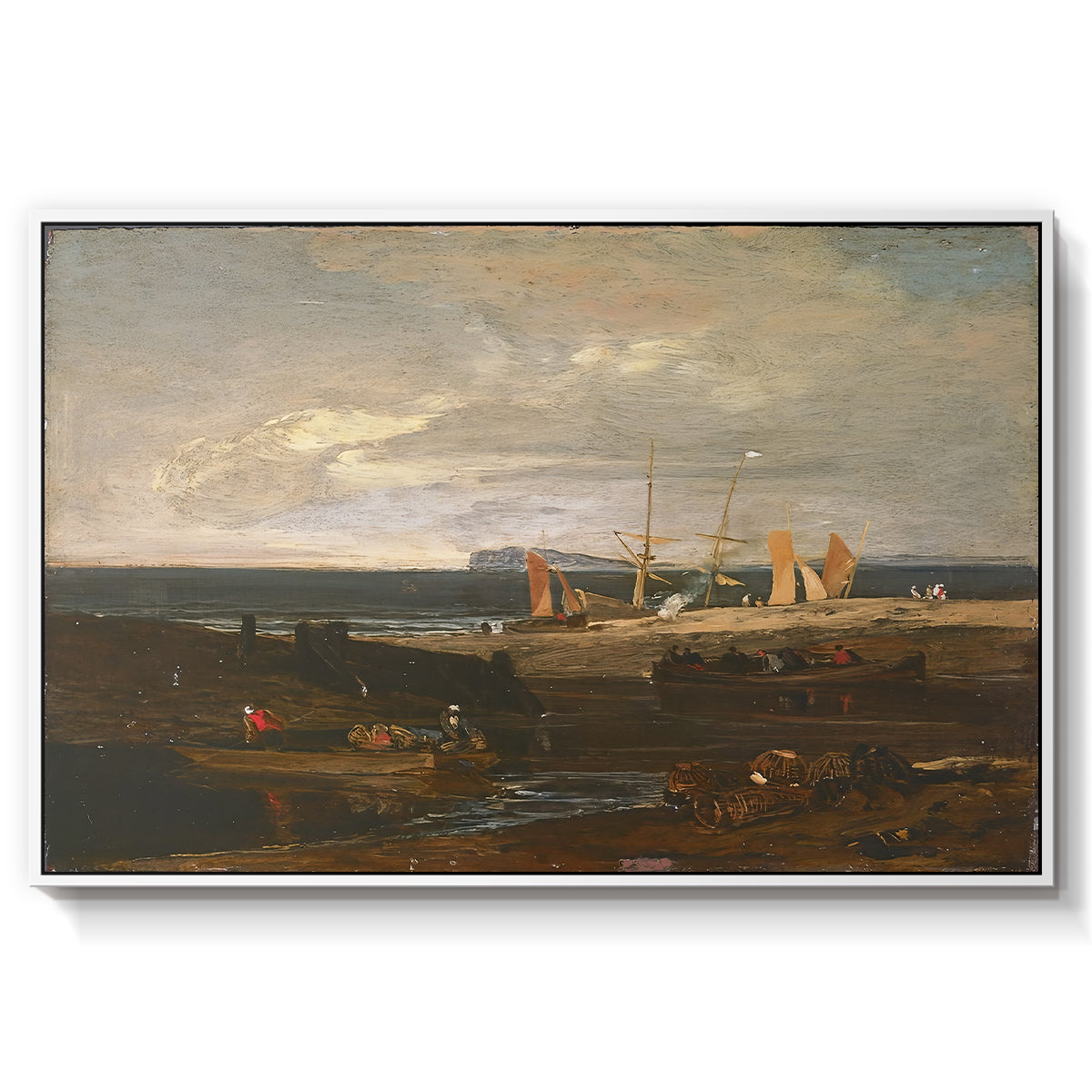 A Scene on the English Coast, c. 1798 - Floater Framed Canvas Print