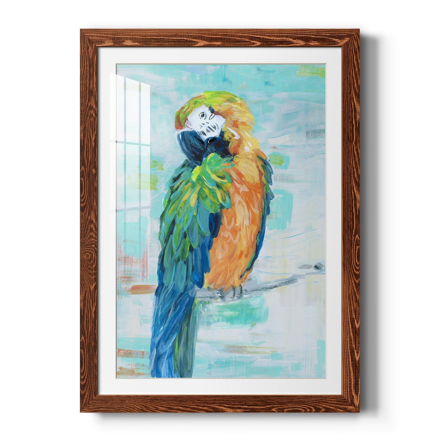 Island Parrot II - Barnwood Framed Art Print