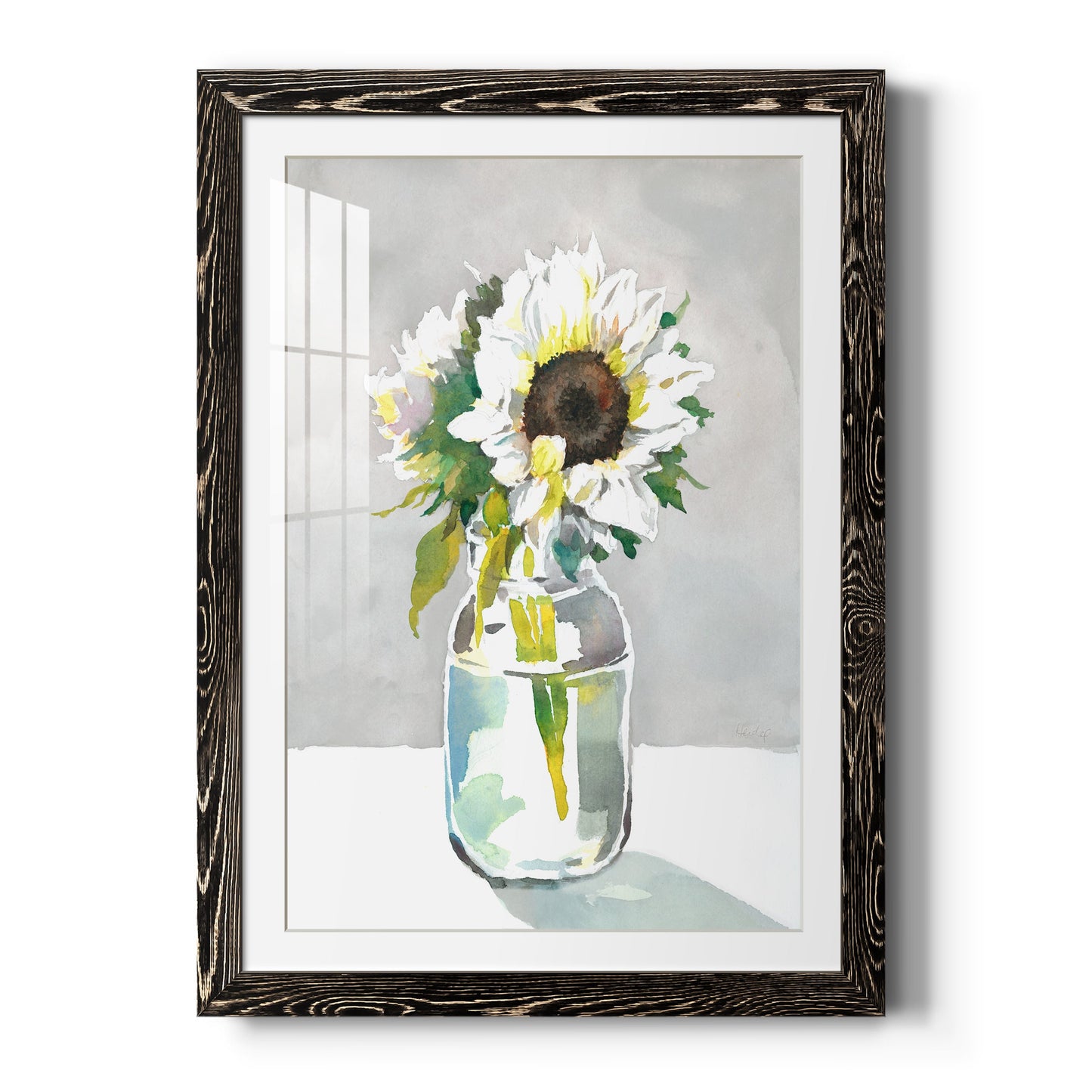 Sunflower I - Premium Framed Print - Distressed Barnwood Frame - Ready to Hang