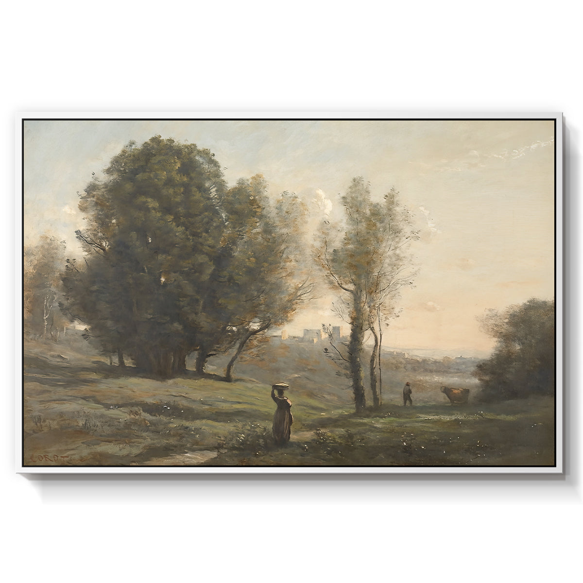 Landscape (Souvenir of les landes), c. 1872 - Floater Framed Canvas Print