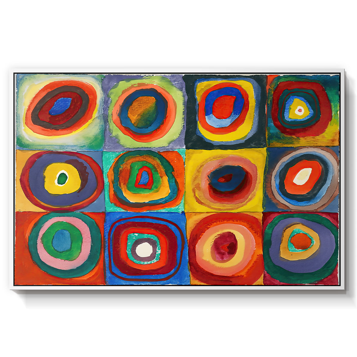 Color Study: Squares with Concentric Circles, 1913 - Floater Framed Canvas Print