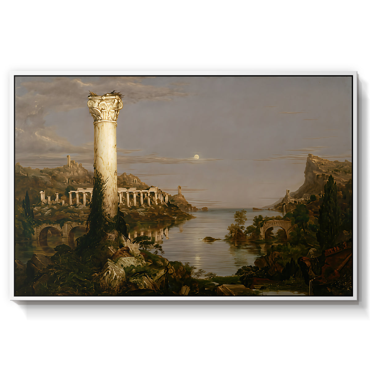 The Course of Empire: Desolation, 1836 - Floater Framed Canvas Print