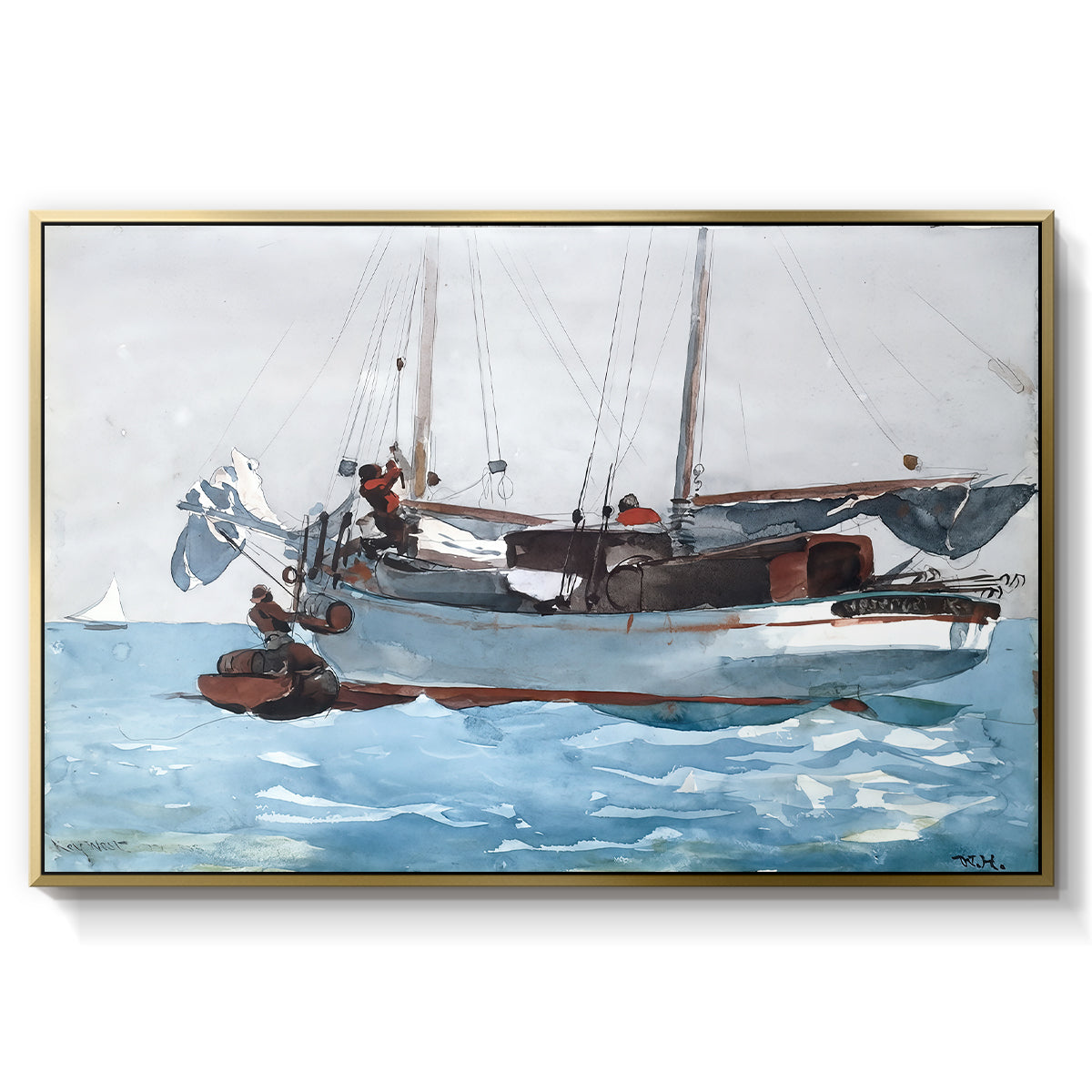 Taking on Wet Provisions, 1903 - Floater Framed Canvas Print