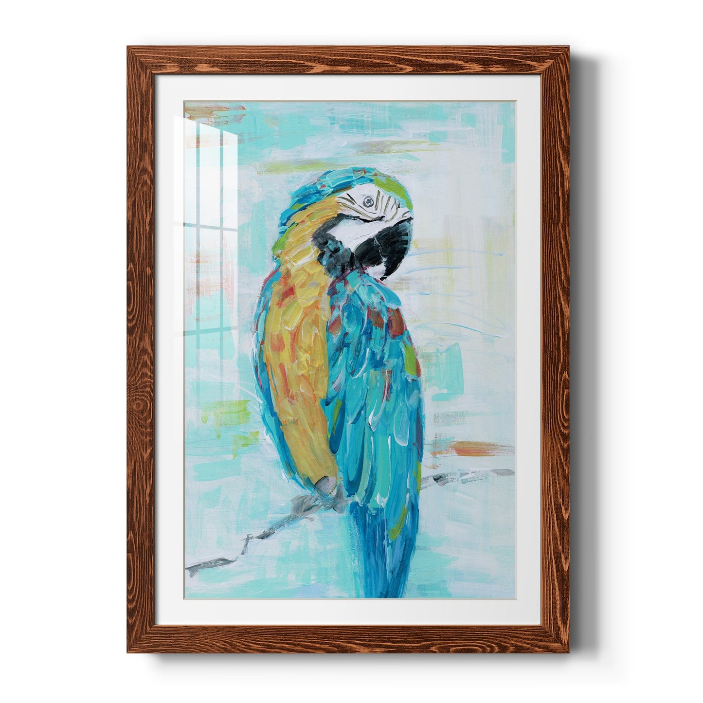 Island Parrot I - Barnwood Framed Art Print