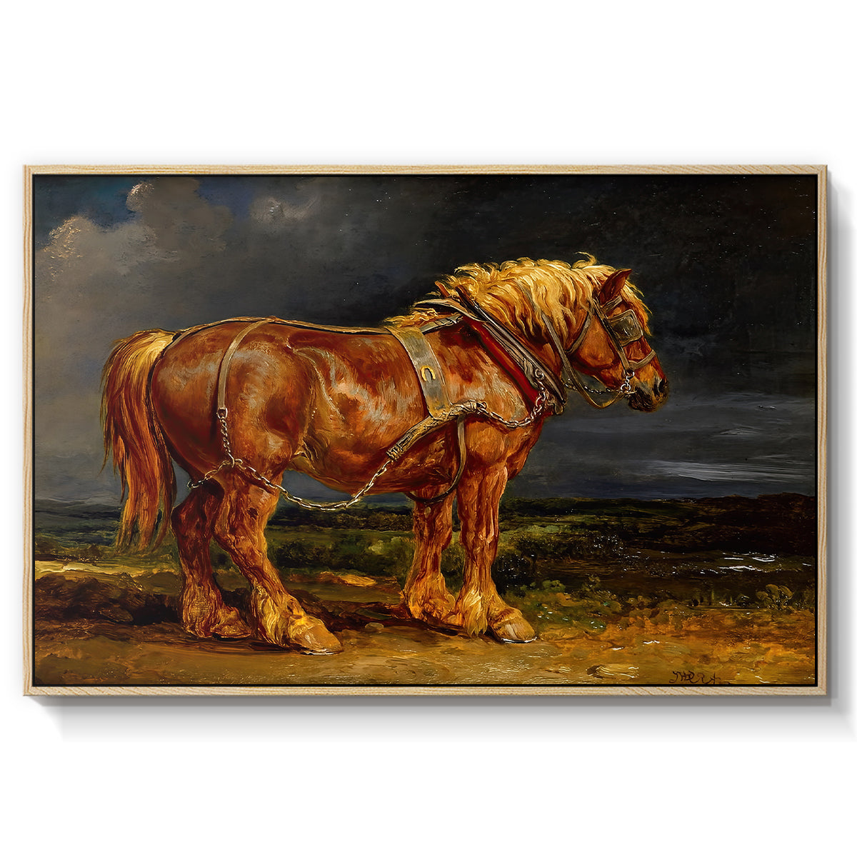 The Shire Horse Elephant in an Extensive Landscape, c. 1850s - Floater Framed Canvas Print