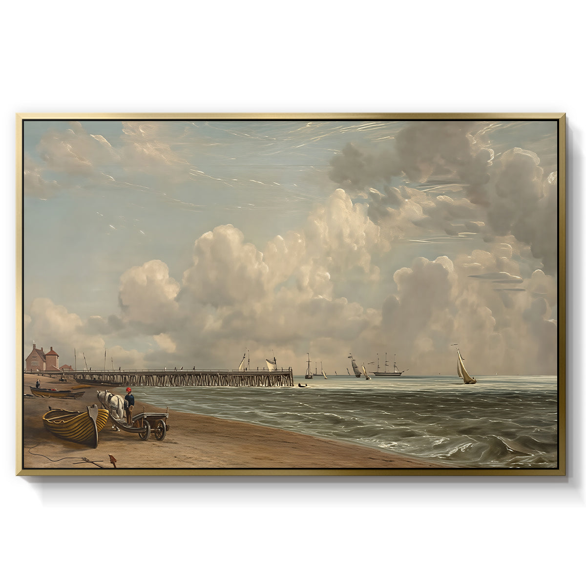 Yarmouth Jetty, 1822 - Floater Framed Canvas Print