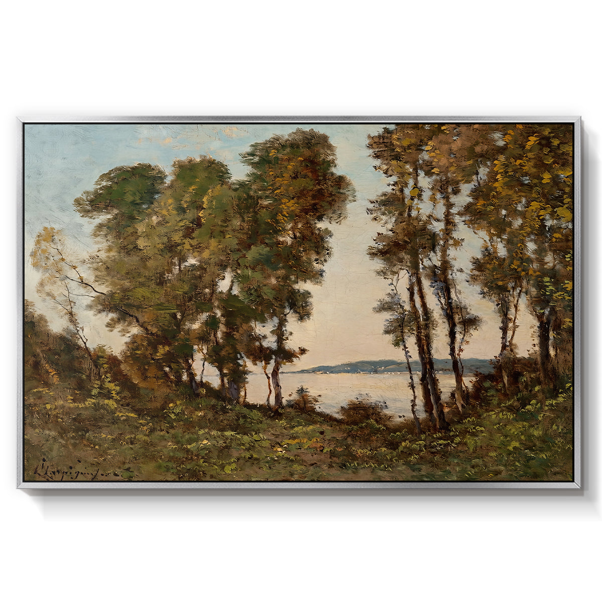 The Banks of the Allier, 1894 - Floater Framed Canvas Print