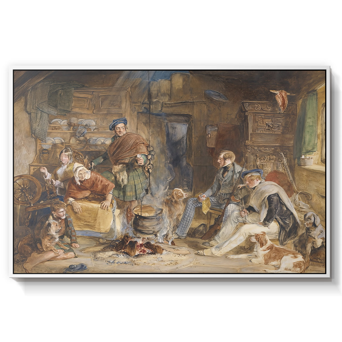 Highland Hospitality, 1832 - Floater Framed Canvas Print