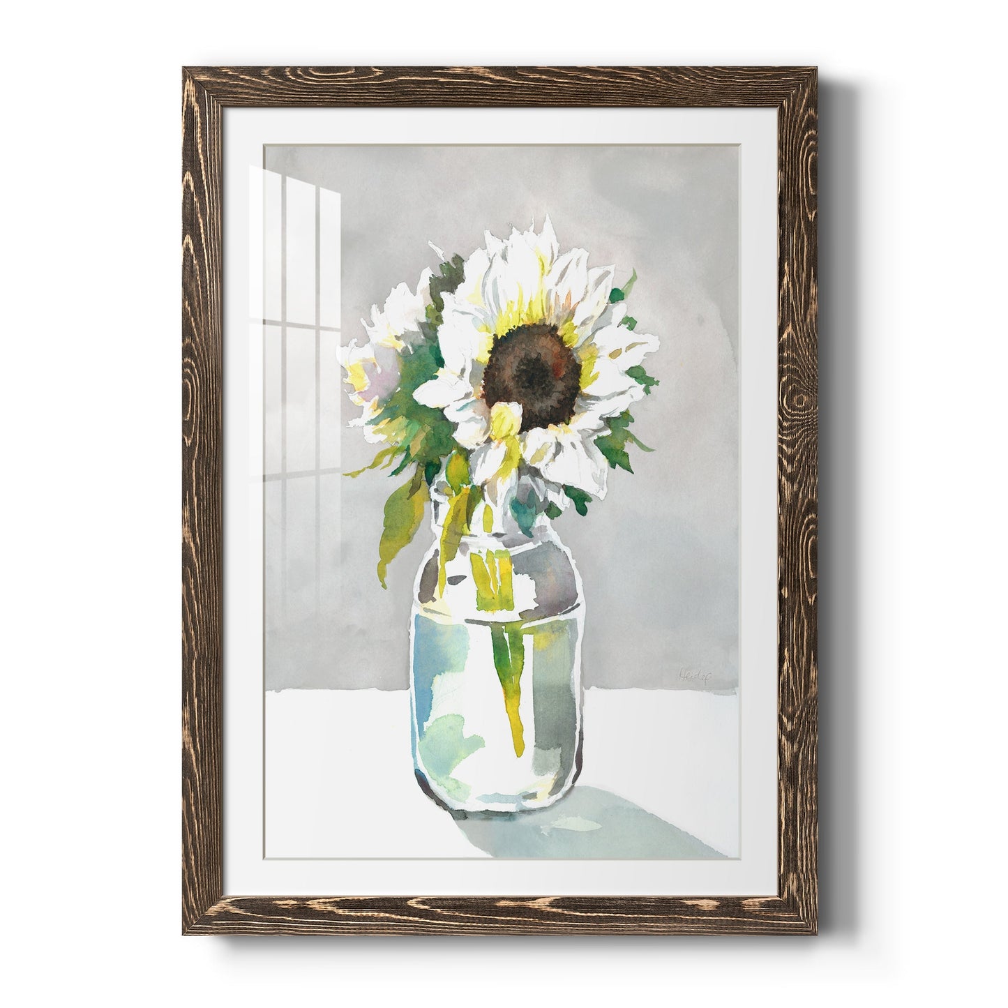 Sunflower I - Barnwood Framed Art Print