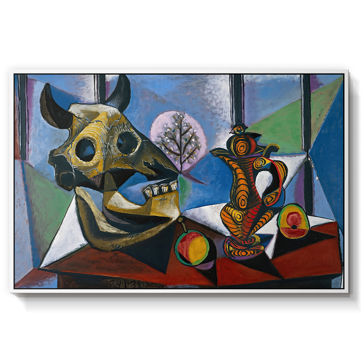 Still Life with Bull's Skull, 1939 - Floater Framed Canvas Print