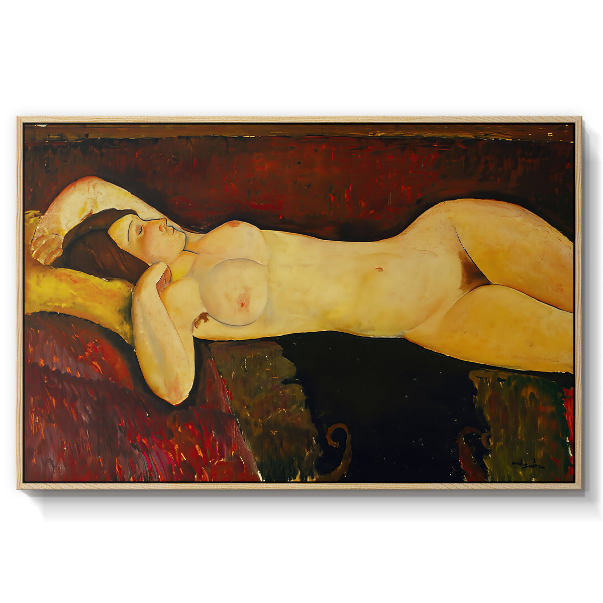 Reclining Nude (Nu couché), 1919 - Floater Framed Canvas Print