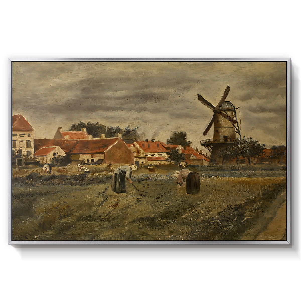 The Potato Harvest, c. 1875 - Floater Framed Canvas Print