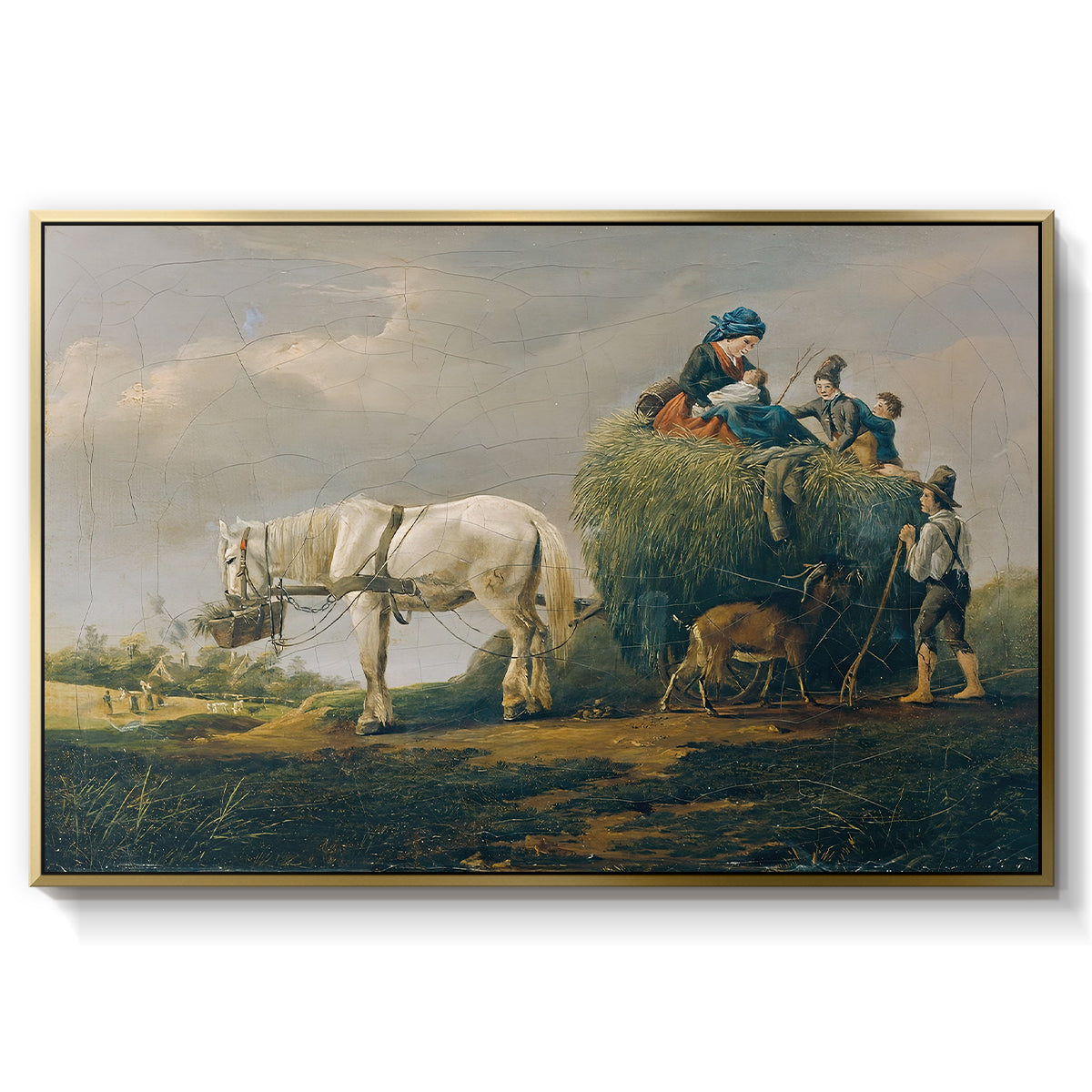 The Hay Wagon (Der Heuwagen), 1824 - Floater Framed Canvas Print