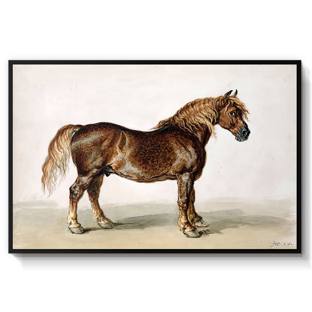 A Cart-Horse - Floater Framed Canvas Print
