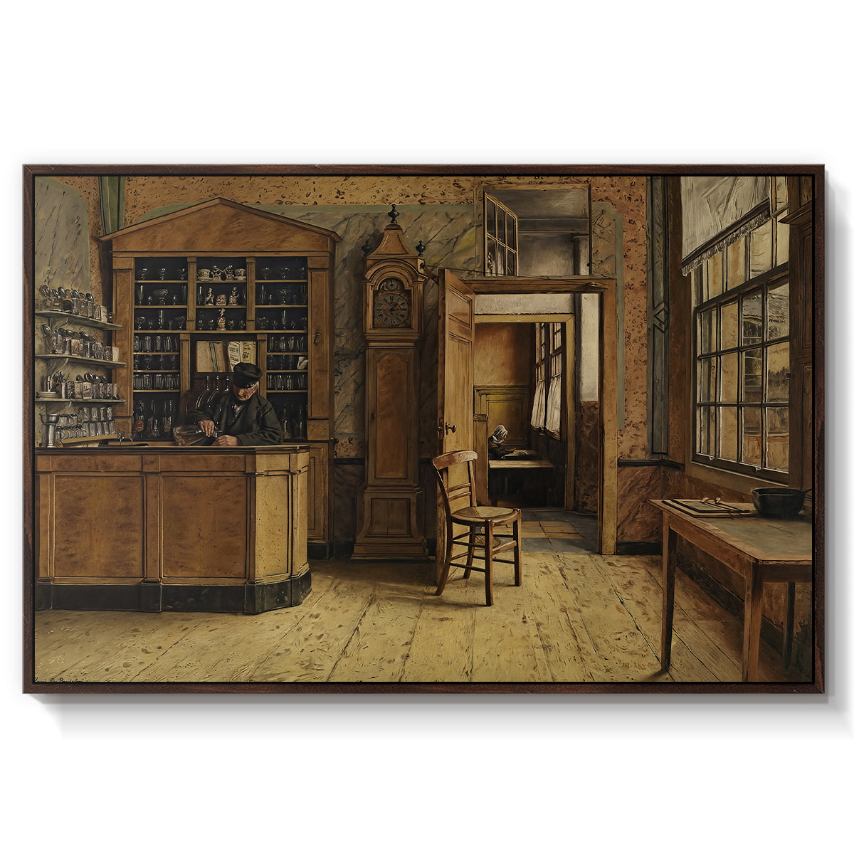 The Old Inn 'Het Loodshuis' in Antwerp, 1877 - Floater Framed Canvas Print