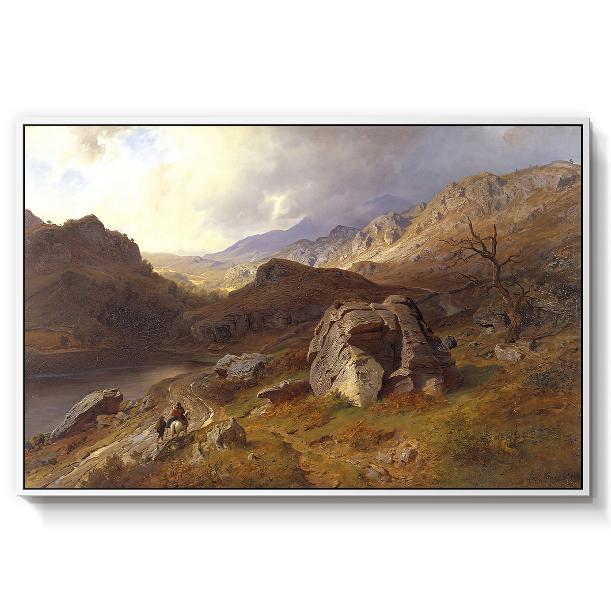 Lledr Valley in Wales, 1864 - Floater Framed Canvas Print
