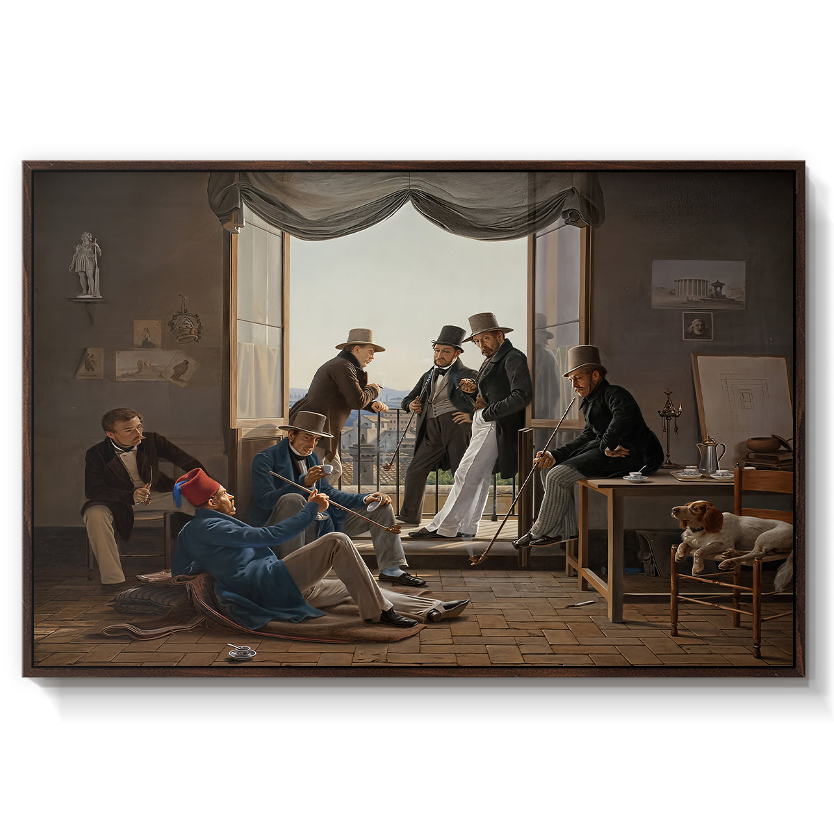 A Group of Danish Artists in Rome, 1837 - Floater Framed Canvas Print