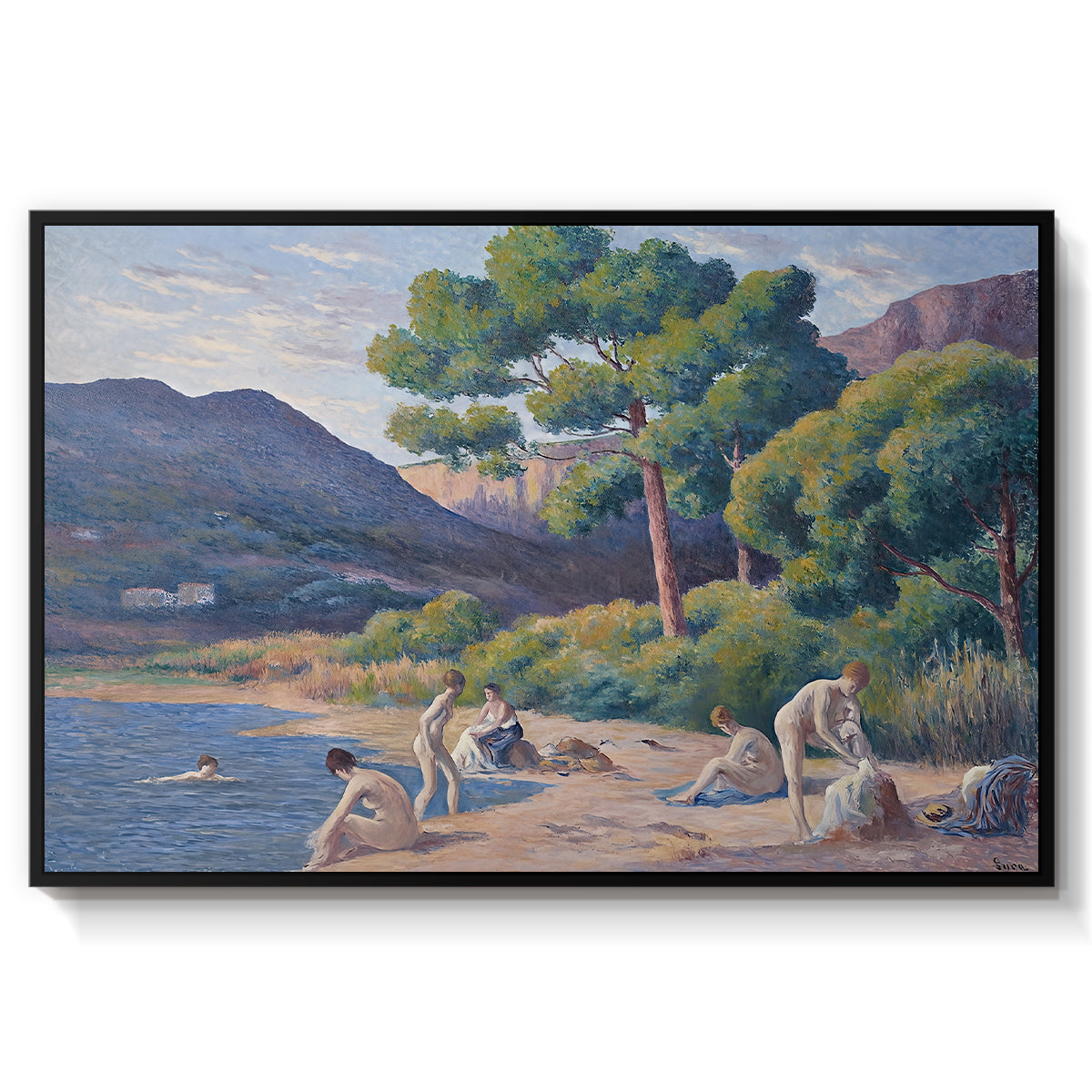 Bathers in Saint-Tropez, c. 1909 - Floater Framed Canvas Print