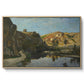 River Landscape with Cliffs, c. 1850-1860 - Floater Framed Canvas Print