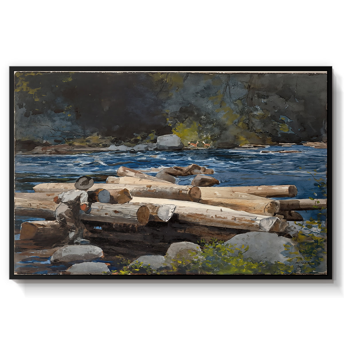 Hudson River, 1892 - Floater Framed Canvas Print