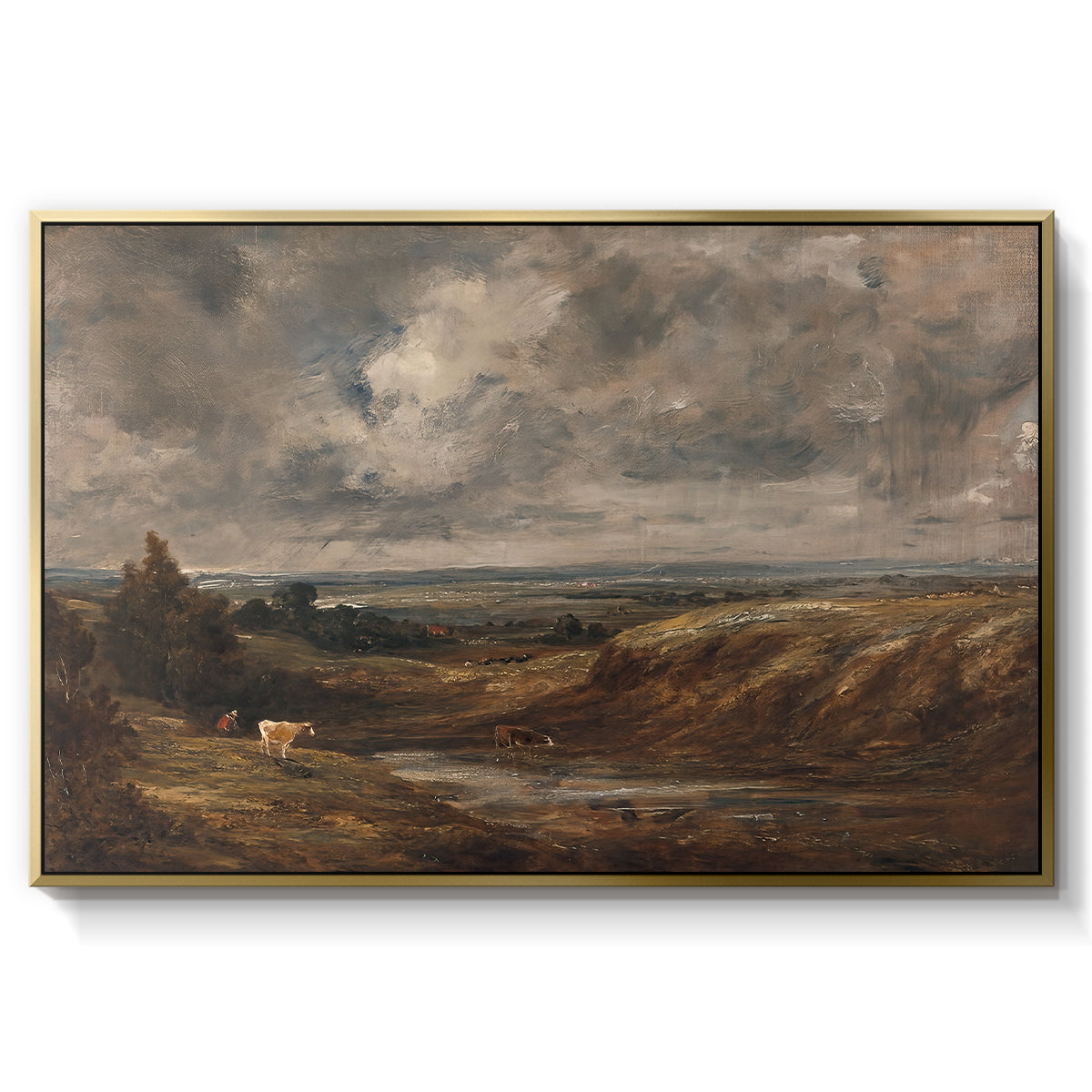 Hampstead Heath, 1825 - Floater Framed Canvas Print