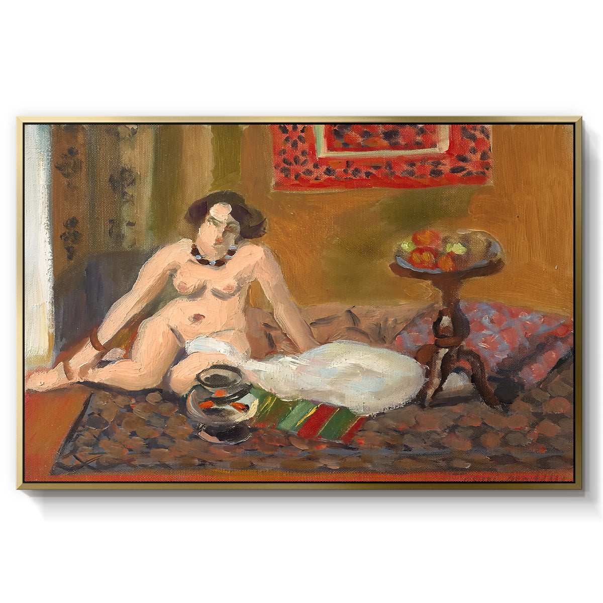 Nude with Goldfish (Nu aux poissons rouges), c. 1922 - Floater Framed Canvas Print