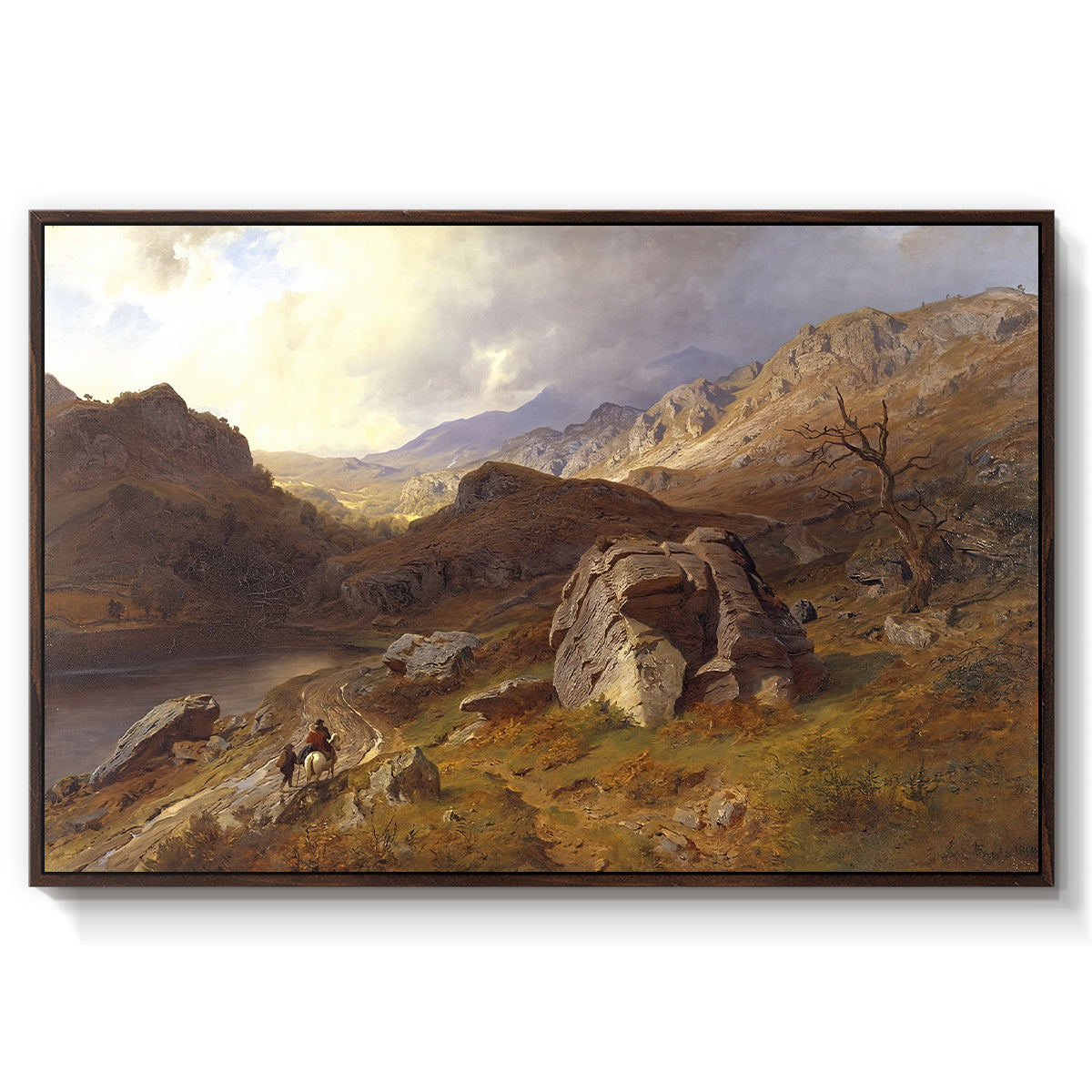 Lledr Valley in Wales, 1864 - Floater Framed Canvas Print