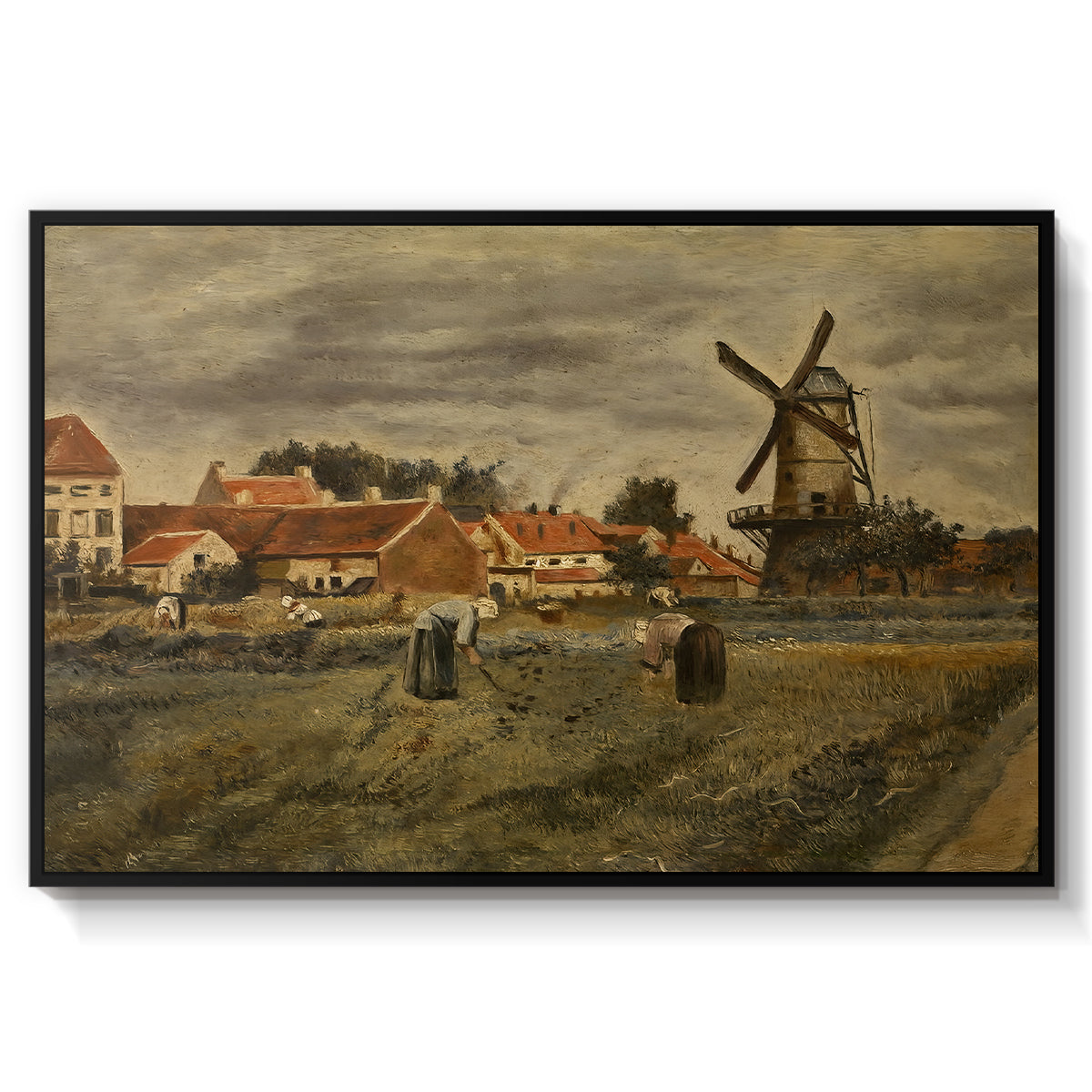 The Potato Harvest, c. 1875 - Floater Framed Canvas Print