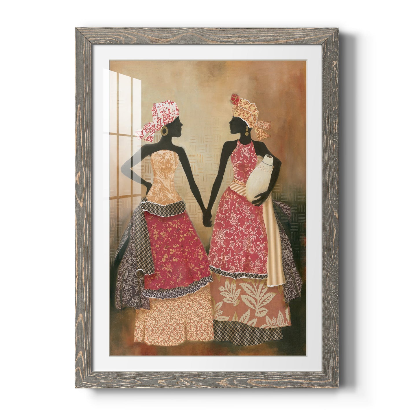 Village Women I - Premium Framed Print - Distressed Barnwood Frame - Ready to Hang