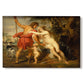 Canvas art print portraying mythological figures interacting in dramatic outdoor scene, set against a white background