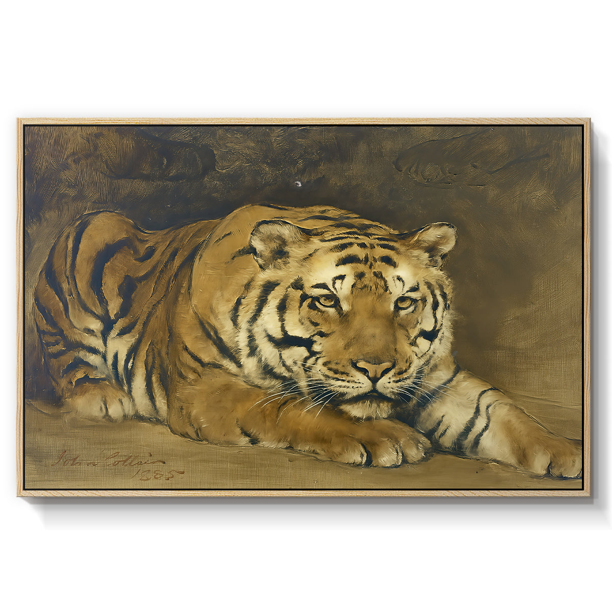 Study of a Tiger for Circe, 1885 - Floater Framed Canvas Print