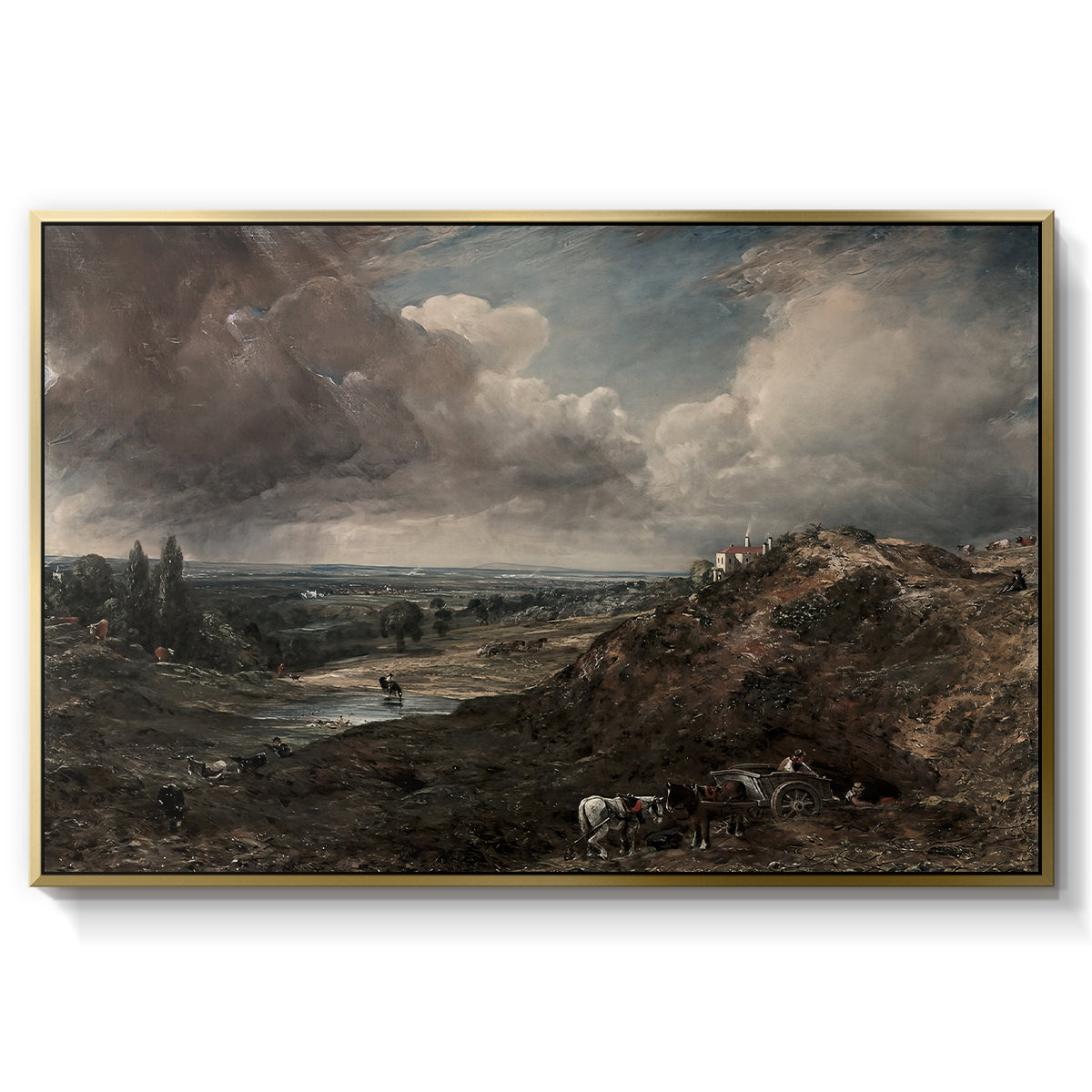 Branch Hill Pond, Hampstead Heath, c. 1828 - Floater Framed Canvas Print
