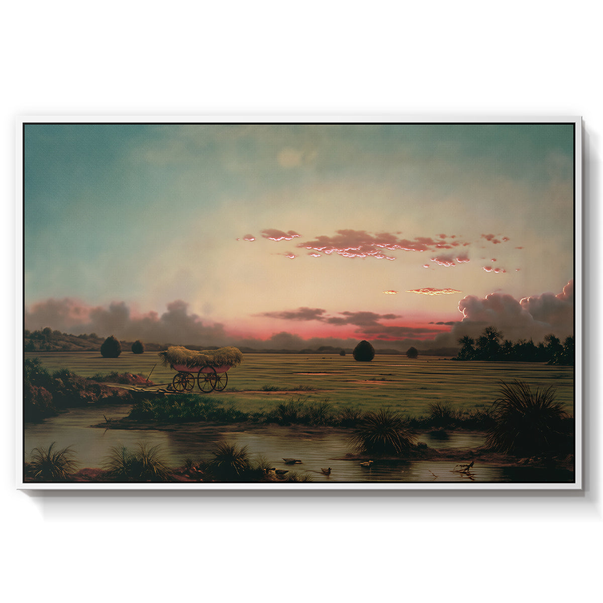 The Marshes at Rhode Island, 1866 - Floater Framed Canvas Print
