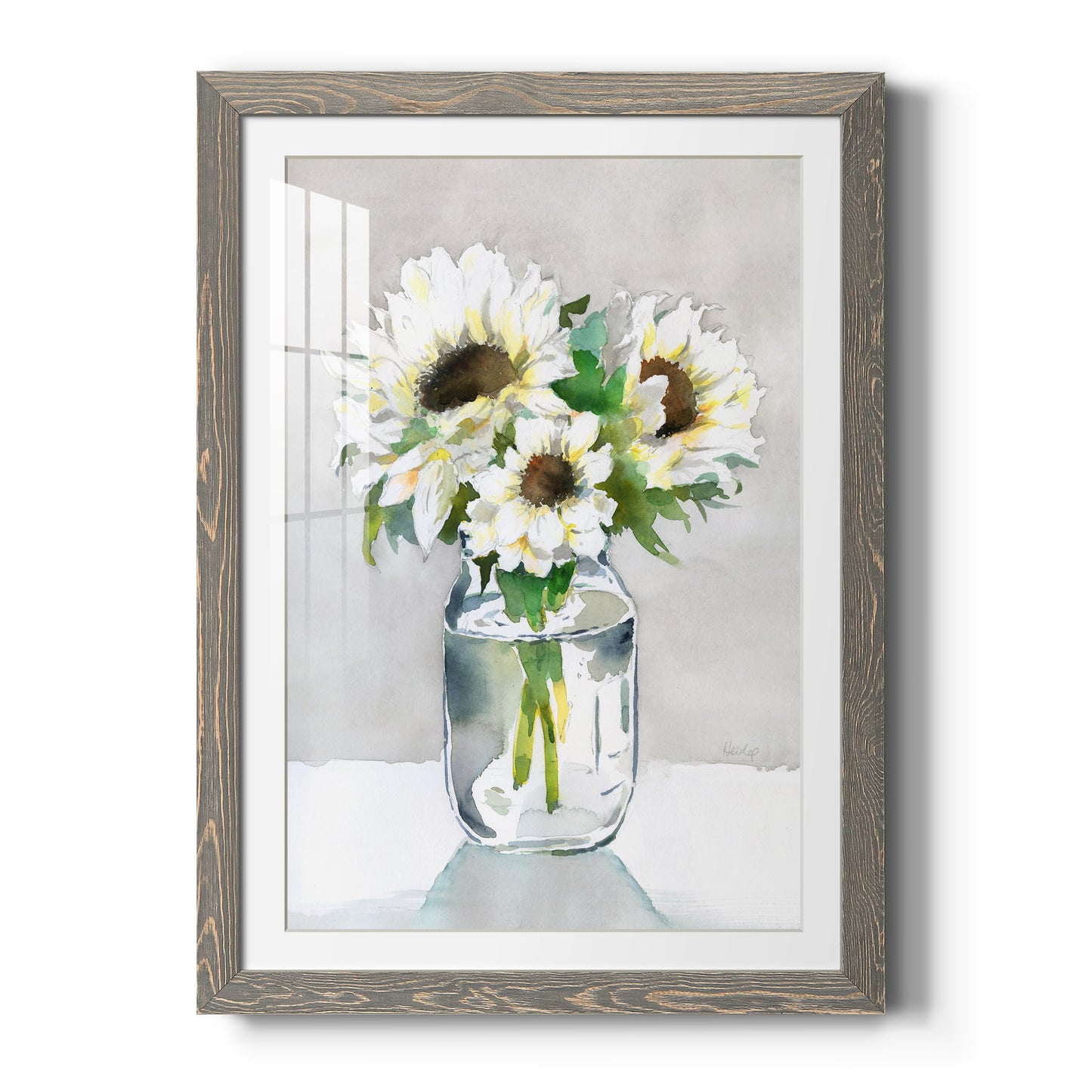 Sunflower II - Premium Framed Print - Distressed Barnwood Frame - Ready to Hang