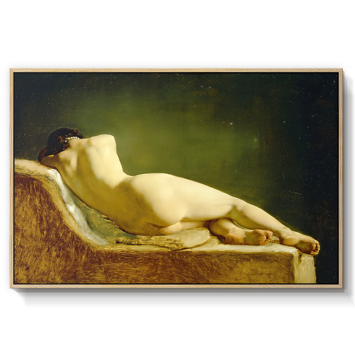 Reclining Nude (Liggende model), 1833 - Floater Framed Canvas Print