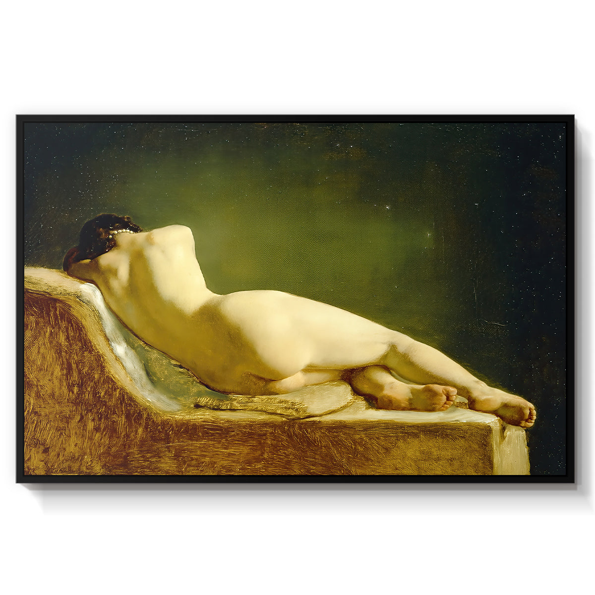 Reclining Nude (Liggende model), 1833 - Floater Framed Canvas Print