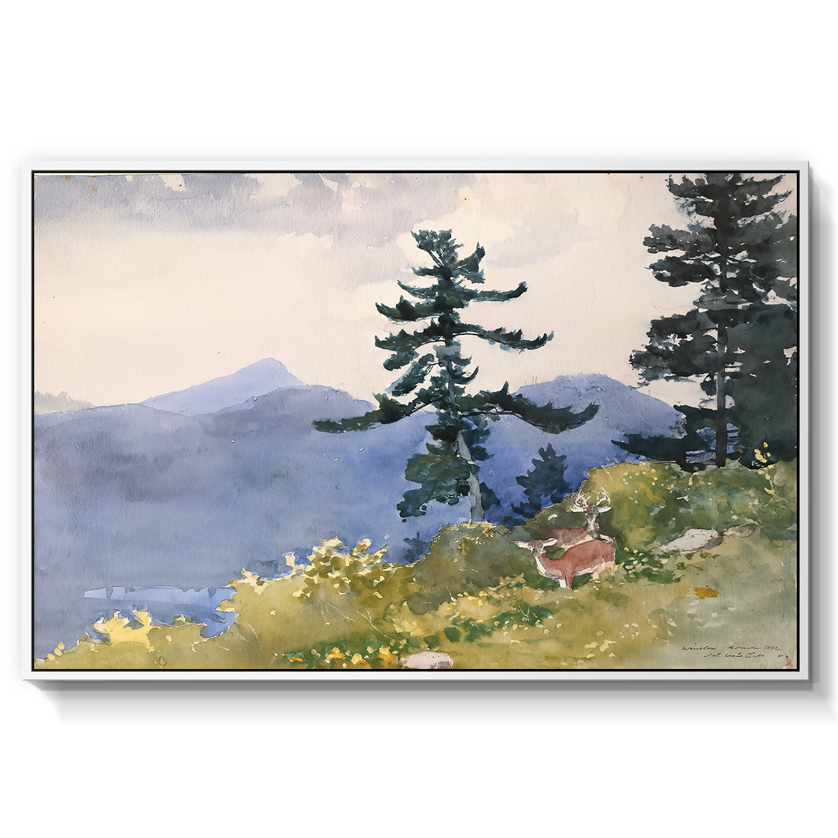 North Woods Club, Adirondacks, 1892 - Floater Framed Canvas Print