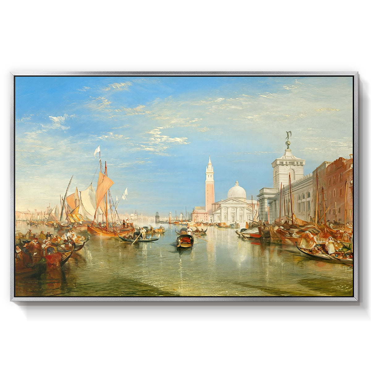 Venice: The Dogana and San Giorgio Maggiore, 1834 - Floater Framed Canvas Print