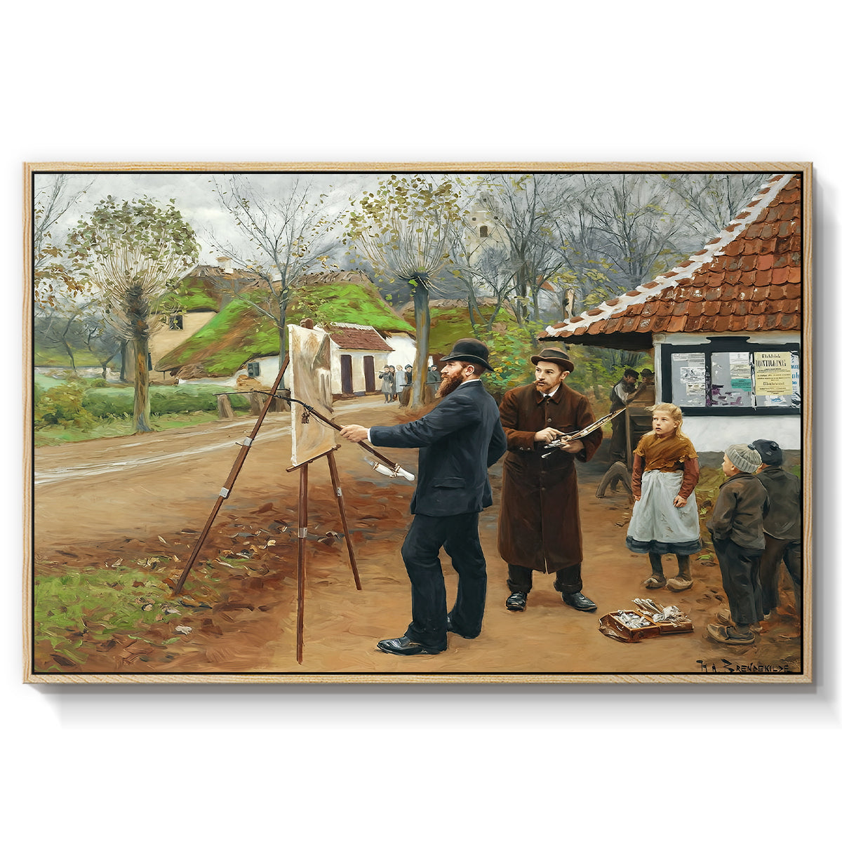 L. A. Ring Painting near Aasum Smithy, 1893 - Floater Framed Canvas Print