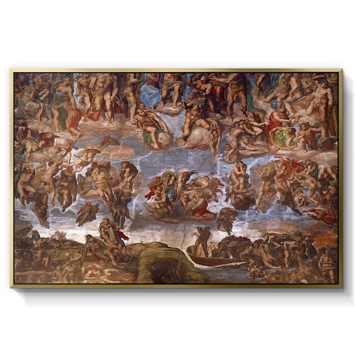 The Last Judgment (Charon's Boat and the Damned), 1536-1541 - Floater Framed Canvas Print